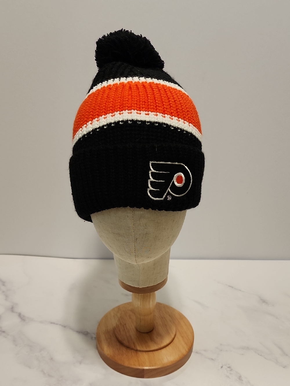 Philadelphia Flyers  Knit Pom Beanie  Hat  Black Orange